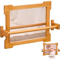 Зеркало Монтессори со стержнем для малышей, детское зеркало Монтессори для подтягивания и обучения ходьбе, зеркало Монтессори с ручкой, де