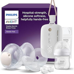 Электронный двойной молокоотсос Philips Avent Hands-Free - Мотор больничного класса - Отражает ритм питья ребенка - До 85 сцеживаний в минуту - 2 поддона 