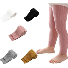 3/5 Упаковки Детские Девочки Кабель Вязать Безногий Колготки Сплошной Хлопок Колготки для Младенческой Тоддлеров 0-4 Года