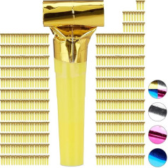 Relaxdays 500 x Party Blushes Children's Birthday Party Pack Noisemaker Blowing Trunk Gold