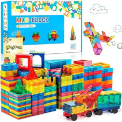 Магнитные строительные блоки 120 штук, магнитные строительные игрушки, строительные блоки-головоломки, магнитные строительные игрушки для 