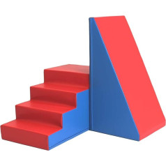 IGLU SOFT PLAY Slide Set XXL Soft Building Blocks Foam Building Blocks Giant Building Blocks (Blue/Red)