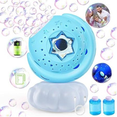 Kid Odyssey Автоматическая светодиодная пузырьковая машина, 650 мл перезаряжаемая пузырьковая машина с 20 000+ пузырьками, 72 отверстия для пузырько