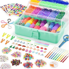 zycBernoi Набор резиновых лент для браслетов 3300+ 36 цветов Набор резиновых лент с аксессуарами DIY Красочные резиновые ленты стартовый набор День