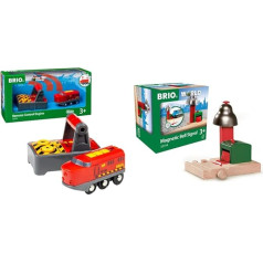 BRIO World 33213 IR Cargo Locomotive - электровоз с пультом дистанционного управления - аксессуары для BRIO World & World 33754 Magnetic Bell Signal - железнодорожные аксессуар