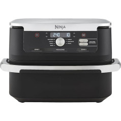 ‎Ninja Двухзонный фритюр Ninja Foodi FlexDrawer, фритюрница с 10,4 отделениями и съемным разделителем, антипригарное покрытие, корзина для мытья в посуд