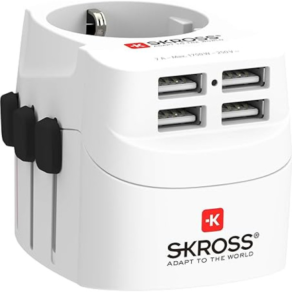 SKROSS Универсальная дорожная вилка с 4 портами USB 1.302461 белый