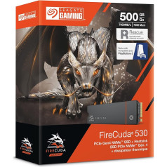 Seagate FireCuda 530 NVMe SSD 500 ГБ, M.2 PCIe Gen4 × 4 NVMe 1.4, до 7000 Мбит/с, 3D TLC-NAND, 640 ТБВт, наработка на отказ 1,8 млн часов, 3-летняя служба спасения, модель №: ZP500GM3A023