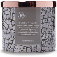 Colonial Candle Ароматическая свеча в стекле с крышкой | London Cafe | Свеча с ароматом имбиря | Свеча с 3 фитилями | Свеча длительного горения (60 ч) | Свеча 