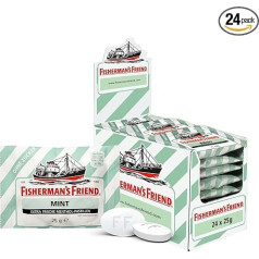 Fisherman's Friend Мятные ментоловые пастилки без сахара 25 г x 24 упаковки от Fisherman's Friend