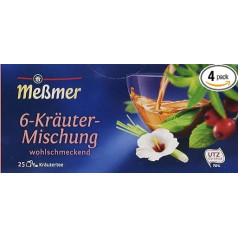 Meßmer 6 Herbs 25 TB Pack of 4 (4 x 50 g)