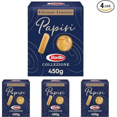 Barilla Collezione Papiri Limited Edition Макаронные изделия из высококачественной твердой пшеницы Always al Dente, 450 г (упаковка из 4)