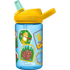 CAMELBAK Eddy+ Kids Everyday Water Bottle - Strong Drop-Proof Design - BPA Free - Leak Proof - Dishwasher Safe - 400ml Explorer Patches