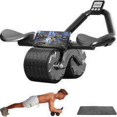 Mineup Abdominal Roller Automatic Rebound Abdominal Wheel, 2 в 1 Abdominal Roller Abdominal Trainer, Abdominal Trainer Plank, Abdominal Trainer with Elbow Support, Fitness Equipment for