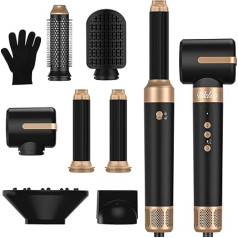 UKLISS Airstyler Multistyler 7 в 1, 1400 Вт фен-щетка с горячим воздухом с 3 температурами, 30 мм щипцы для завивки с воздухом, фен с диффузором, щетки для сушки
