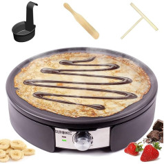 Duronic PM152 Crepe Maker | Утюг для крепов 37 см XXL | Тортильяс Галетт Бурритос Такос Мейкер | Электрический гриль Fiesta с аксессуарами | Пластина для гриля