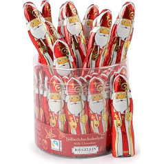 Riegelein Schokonikolaus твердый молочный шоколад - 58 шоколадных Санта Клаусов (по 14 г) - сертифицированные Санта Клаусы Fairtrade - идеально подходят для на