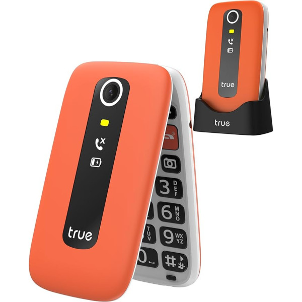 TRUE Мобильный телефон для пожилых людей Складной мобильный телефон без контракта, цветной дисплей 2,8 дюйма, большие кнопки Мобильный телефо