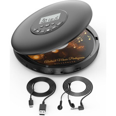 Портативный CD-плеер Arafuna, компактный CD-плеер Discman, персональный музыкальный плеер с воспроизведением CD-R, CD-RW, защитой от проскальзывания, пр