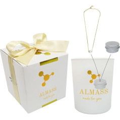 Ароматическая свеча Almass 260 г с ожерельем из 14-каратного золота + маленькая шкатулка для украшений 8% чистого аромата Подарочная коробка для 