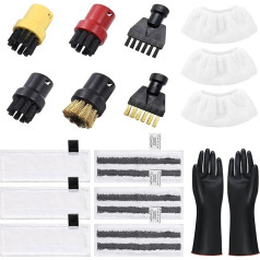 Комплект из 18 аксессуаров для пароочистителя Kärcher Easyfix SC2 SC3 SC4 SC5, с набором микрофибровых салфеток и круглых щеток для насадок для пола, сов