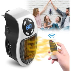 Розетка для тепловентилятора 500 Вт Ecoheat Heater Insta Heat Fan Heater Socket Low Power Wall Alpha Heater, программируемый, керамический, портативный, легкий и компактный