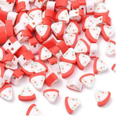 Stiesy 100 Pieces Fruit Clay Beads Red White Handmade Modelling Clay Craft Beads Cute Spacers Bulk for DIY Jewelry Making Bracelet