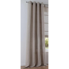 Kutti Metis Eyelet Curtain 100% Linen Opaque Curtain Natural Width 140 x Height 245 cm (Pack of 1)