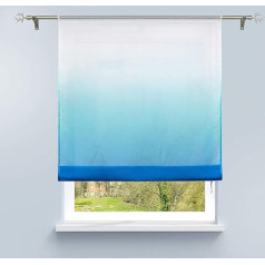 HongYa Римская штора с градиентным принтом прозрачная вуаль римская штора H/W 140/80 см синий шнурок