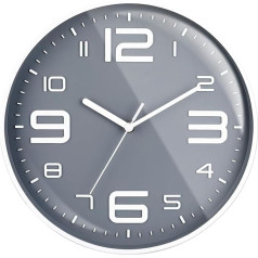 PAWTTY 12 дюймов настенные часы тихий не тикает арабские цифры серый круглый декоративные настенные часы для дома гостиная спальня кухня офис 