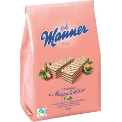 Вафли Manner Neapolitan | веганские хрустящие вафли с кремом из фундука | 1 упаковка (400 г)