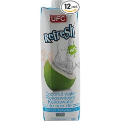 UFC Pure Coconut Water 100% Pure Coconut Water Thailand 1 Litre Coconut Water Pack of 12