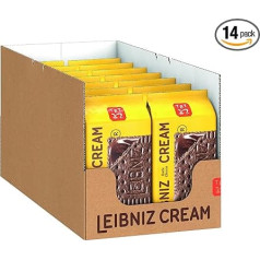 LEIBNIZ Cream Dark Choco, 14 штук, хрустящее какао-печенье с нежным шоколадным кремом, объемная упаковка для запасов или на продажу (14 x 190 г)