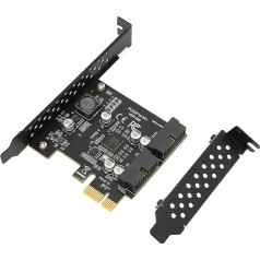 ciciglow PCIE USB 3.2 Expansion Card High Speed USB 3.2 Front GEN1 Dual Port Riser (19PIN Black Board)