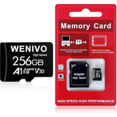 Карта памяти 256 ГБ Micro SD с адаптером SD U3 C10 Высокоскоростная флеш-карта TF Card UHS-I MicroSDXC A1, V30, UHS-I, HD, 4K Video Pro High Speed для смартфонов, камер видеонаблю