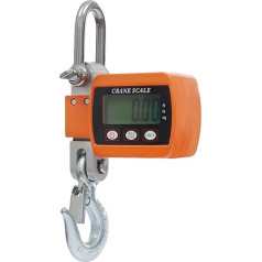 Digitale Kranwaage, 500 kg/1100lbs Hängewaage Elektronische Wildwaage, Industrie Hängende Waage mit präzisem Sensor, Mini tragbare LCD Waage mit Haken (Orange)