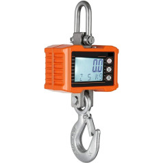 Industrieller Maßstab, 1000 kg (2200 lbs) Digitale Industrie-Hochleistungs-Hängekranwaage mit Fernbedienung, präzisem Sensor und LCD-Display for Bauernhof, Fabrik, Genauer (Orange with Box)