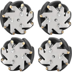 POENVFPO 4pcs 48mm Mecanum Wheel for Robot Car Chassis Omnidirectional Left and Right DIY RC Toy Part