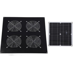 TeamSky 12 W Solarpanel-Abluftventilator-Set, IP65 Wetterfestes Solar-Abluft-Ansaugventilator-Set, Belüftungs-Solar-Abluftventilator Für Hühner- Und Hundehütte