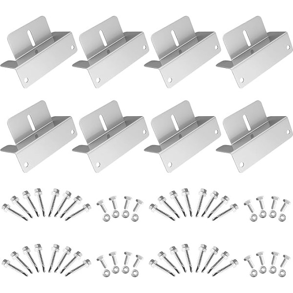 16-teiliges Solarmodul-Montage-Set mit Muttern und Schrauben, korrosrosionsbeständige Solarmodul-Halterung für Wohnmobile, Boote, Dachwand und andere netzunabhängige Geräte