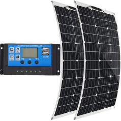 LKYLGYU Flexibles Solarmodul, 400 Вт, 18 Вольт, монокристаллин, халбфлексибел, бигсам, моно, нетзунабхенджигес Ладегерат для бут, вохнмобиль, кабин, фургоно