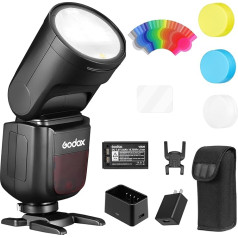 Godox V1C Круглая накамерная вспышка 76W Speedlite Профессиональная накамерная вспышка 1/8000 HSS 2.4G Беспроводная X система E-TTL II с 2600 мАч Li-Ion Совместимос