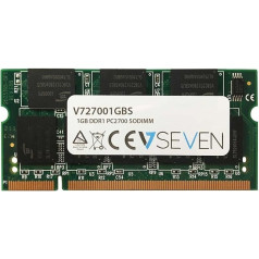 V7 V727001GBS V7 1GB DDR1 PC2700 - 333Mhz 2.5V SO DIMM Notebook Memory Module - V727001GBS