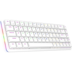 Rampage Rebel White Low Profile Blue Switch US Layout Rainbow Mechanical Gaming Keyboard