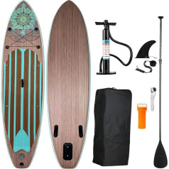 MEKETUM Sup Board, надувная доска Stand Up Paddling Board, 320 x 80 x 15 см, до 150 кг, Standup Paddle Set with Pump Accessories для начинающих, детей, устойчивость, легкость, йога, рыбалк