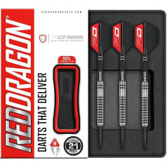 RED DRAGON Gian Van Veen Premium Tungsten Darts Set with Flights and Stems