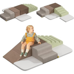 BanaSuper Foam Climbing Blocks for Kids - Baby Soft Climber Playset, Indoor Obstacle Course, Montessori Toy for Toddlers, Coarse Motor Skills Development, Grey