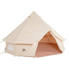 TOMOUNT Bell Tent 3 m 4 m Glamping Tent for 3-6 People Cotton Family Tent Camping Tent Teepee Tent Teepee Pyramid Tent for Groups Families Outdoor Camping Festivals
