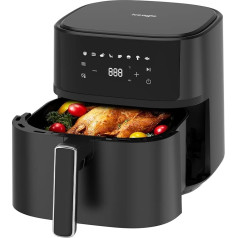 Фритюрница Iceagle 6,5 л Airfryer XL - 1700 Вт Фритюрница без масла Фритюрница с 8 программами, цифровой светодиодный сенсорный экран, таймер, черный