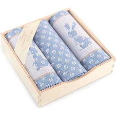 ZWOLTEX Набор кухонных полотенец из 3 штук и деревянная коробка | Идеальный пасхальный набор в подарок | Высококачественный дизайн для вашей ку